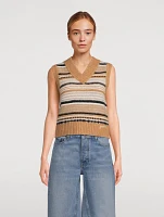 Stripe Jacquard Sweater Vest