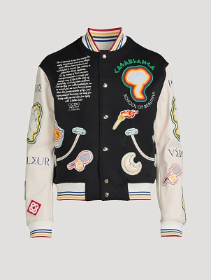 Chenille Patchwork Bomber Jacket