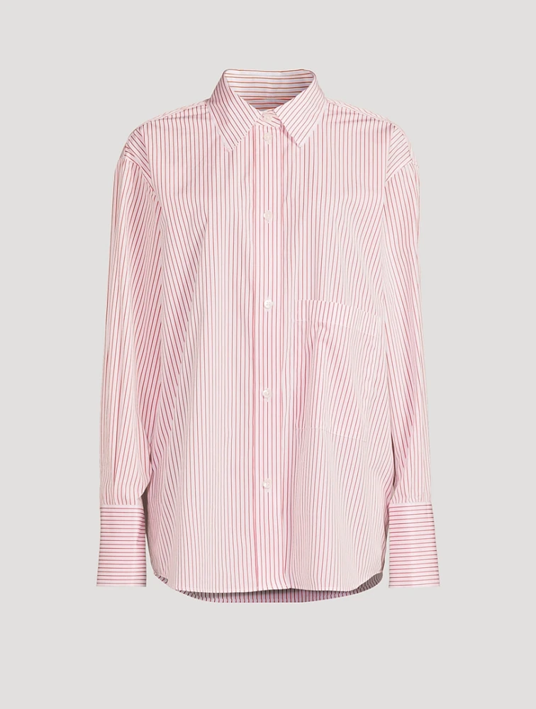 Oversized Poplin Shirt Stripe Print