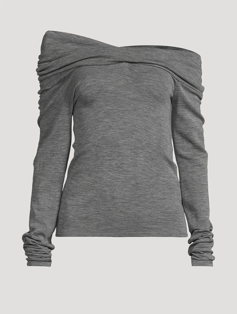 Off-The-Shoulder Wool Sweater