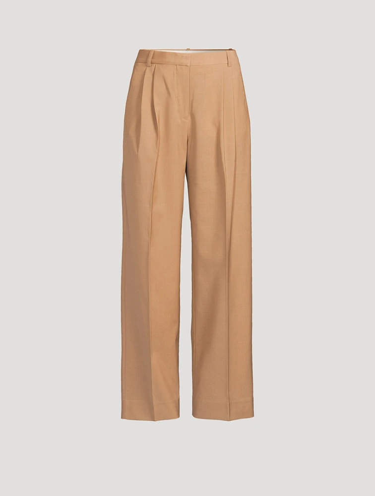 Pleated Wide-Leg Trousers