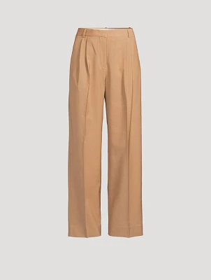 Pleated Wide-Leg Trousers
