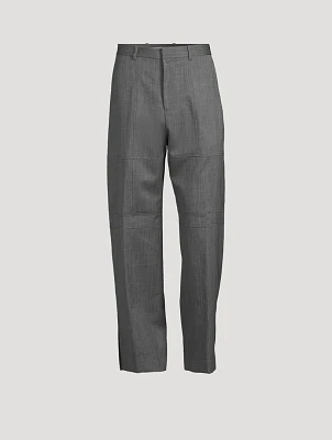 Fine Wool Ripstop Relaxed Trousers