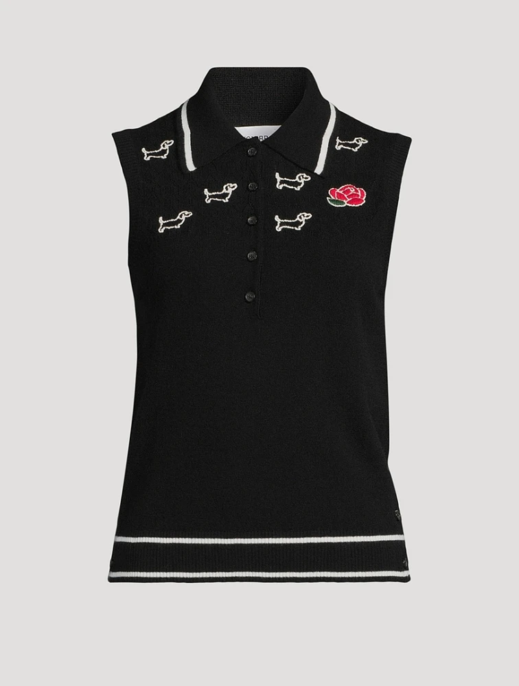 Hector And Rose Jacquard Wool Polo Shirt