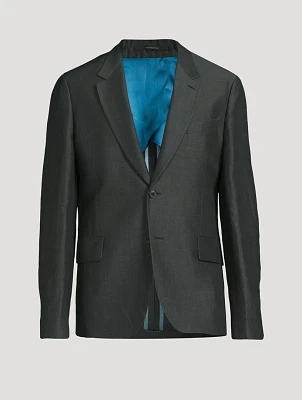 Linen And Wool Tailored-Fit Jacket