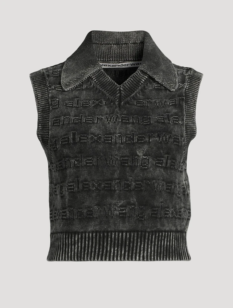 3D-Logo Polo Sweater Vest