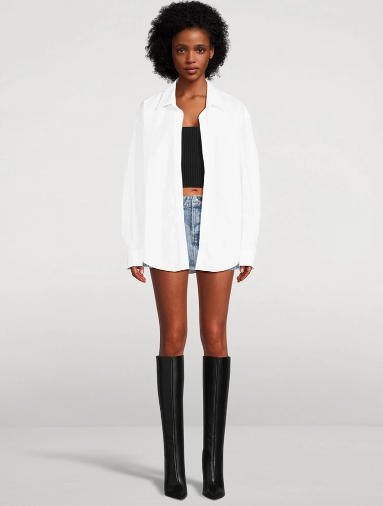 Layered Cami And Poplin Shirt
