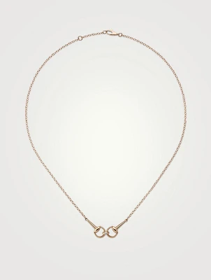 Horsebit 18K Rose Gold Diamond Chain Necklace