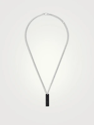 Silver Chain Necklace With GG Tag