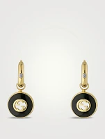 Gucci Interlocking 18K Gold Diamond Hoop Earrings With Onyx