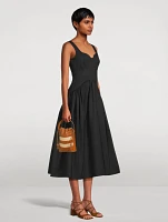 Mini The Rise Leather And Raffia Bucket Bag