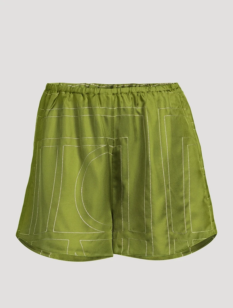 Monogram Silk Pajama Shorts