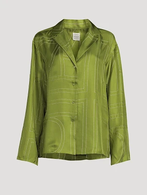 Monogram Silk Pajama Shirt