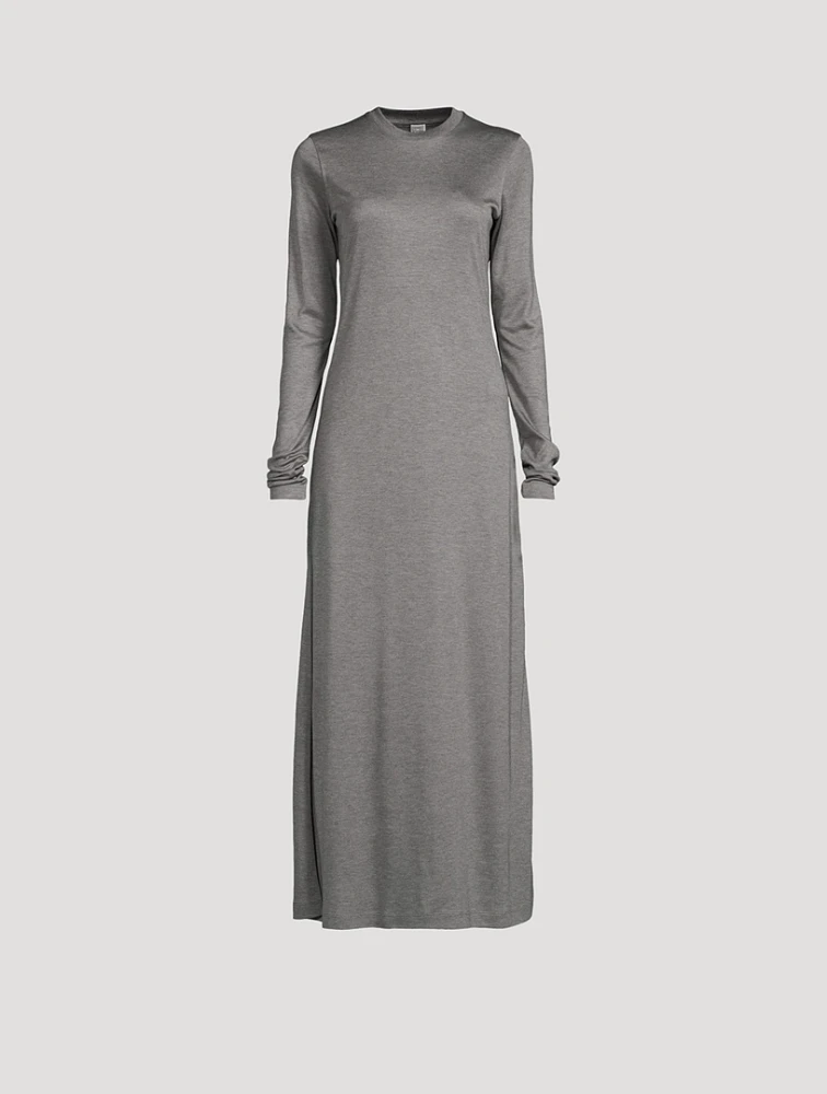 Long-Sleeve Jersey Maxi Dress