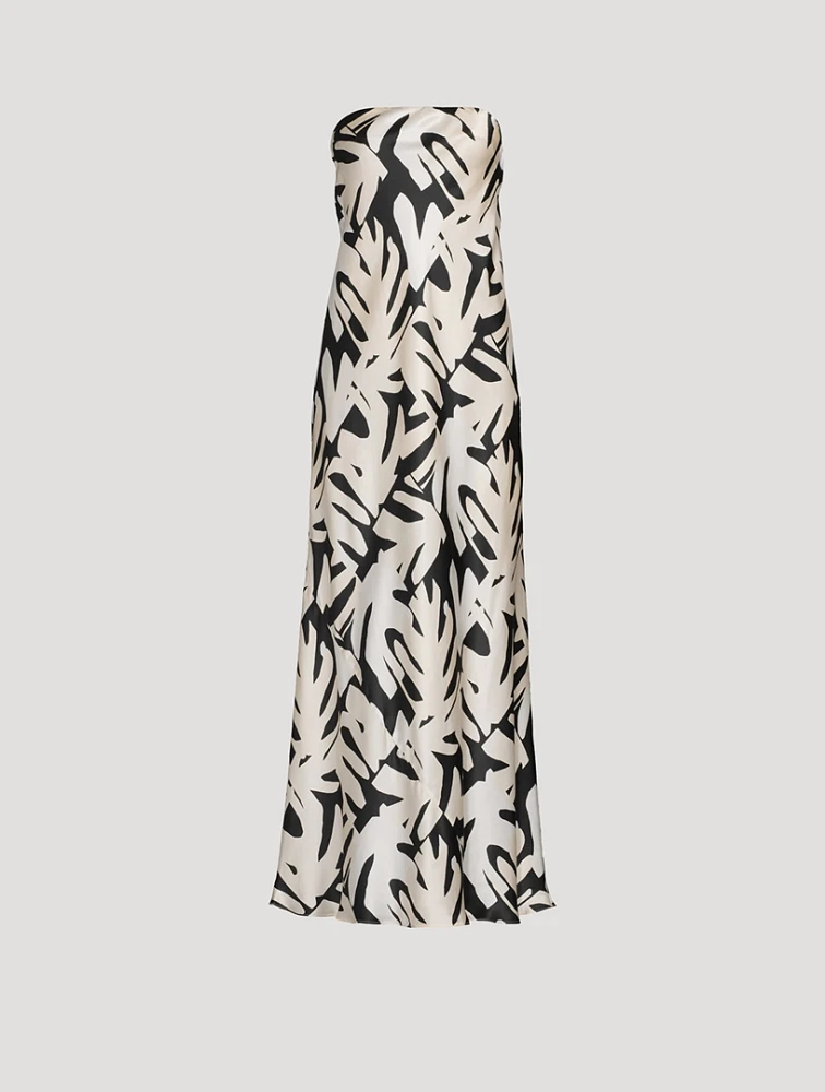 Micah Strapless Silk Bias Maxi Dress