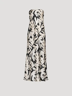 Micah Strapless Silk Bias Maxi Dress