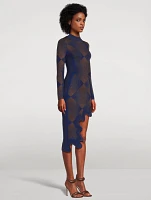 Dobby Wavy Mini Dress