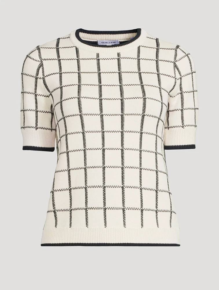 Krissa Jacquard Short-Sleeve Sweater