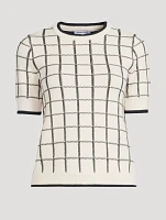 Krissa Jacquard Short-Sleeve Sweater