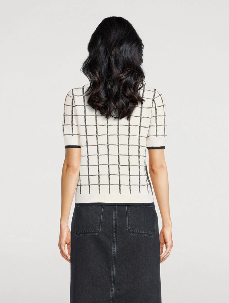 Krissa Jacquard Short-Sleeve Sweater