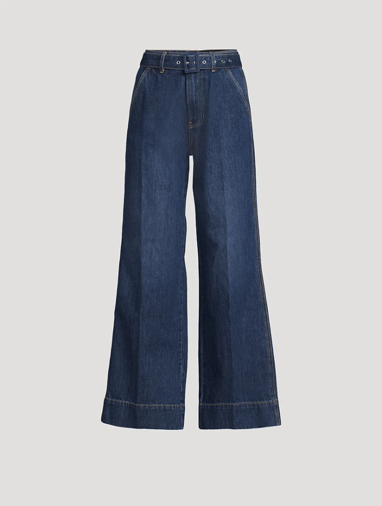 Taylor Belted Wide-Leg Jeans