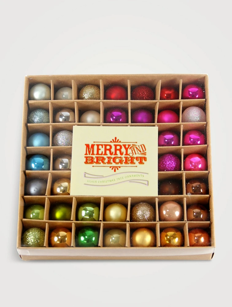 Merry And Bright Boxed Set Of 49 Ornaments