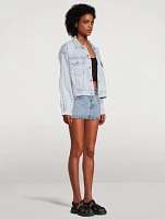 Zipped-Sleeve Denim Jacket