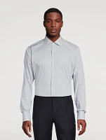 Cotton Dress Shirt Pinstriped Print
