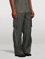 Linen-Blend Cargo Carpenter Pants