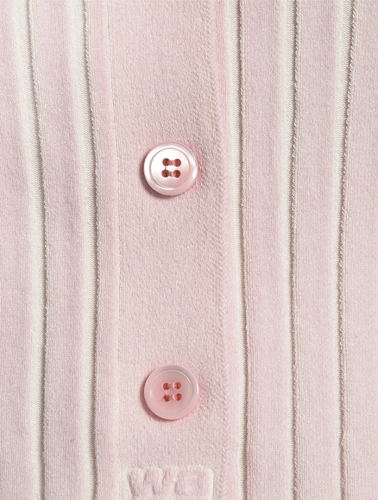 Cotton-Blend Shrunken Cropped Cardigan