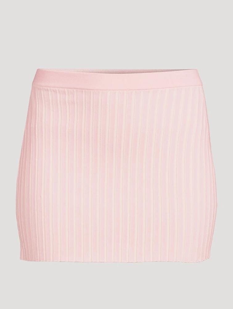 Cotton-Blend Mini Skirt