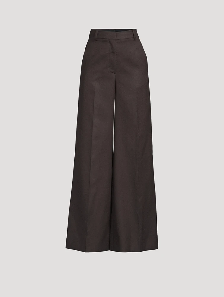 Wide-Leg Wool Trousers