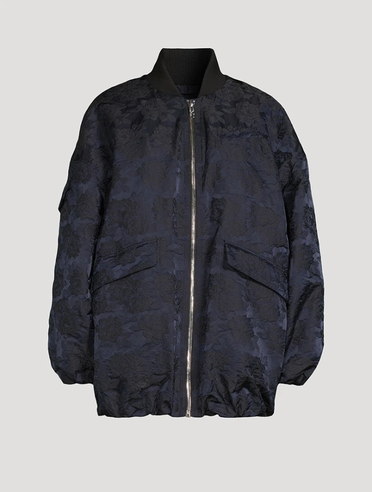 Botanical Jacquard Bomber Jacket