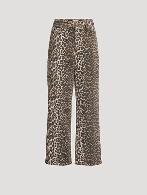 Izey Straight-Leg Jeans Leopard Print