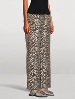 Izey Straight-Leg Jeans Leopard Print