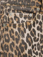 Izey Straight-Leg Jeans Leopard Print