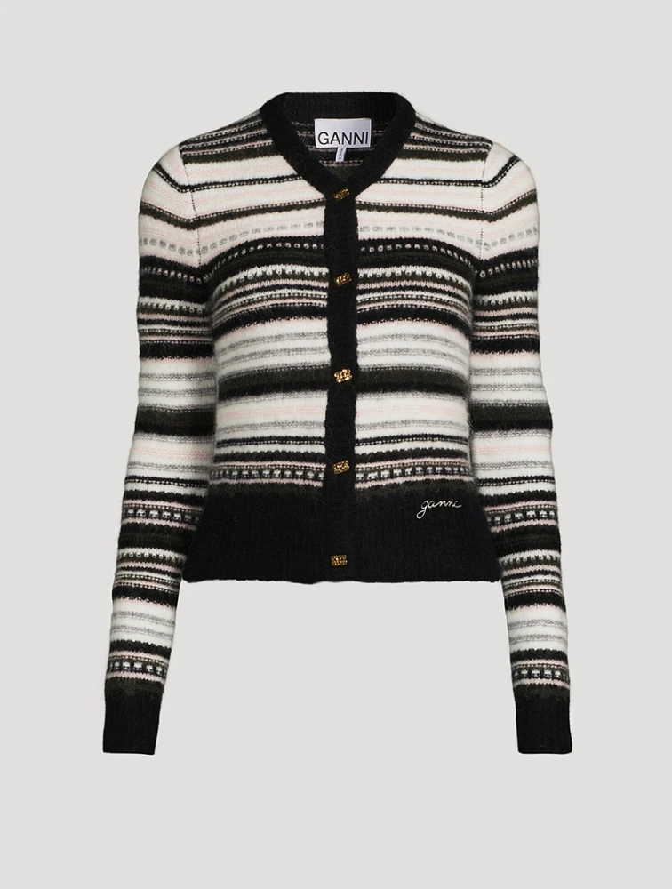 Stripe Jacquard Cardigan