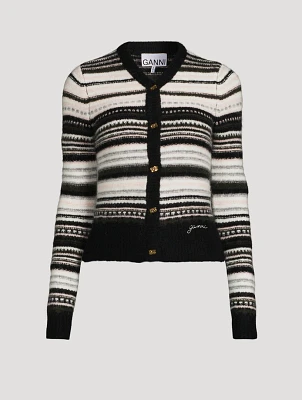 Stripe Jacquard Cardigan