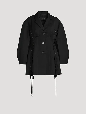 Sculpted Lace-Up Corset Jacket