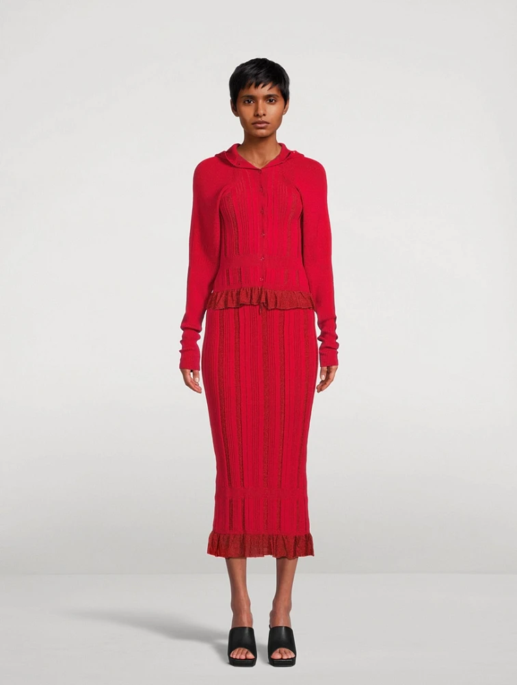 Tinsel Knit Midi Skirt