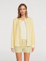 SRC-Embroidered Shirt Stripe Print