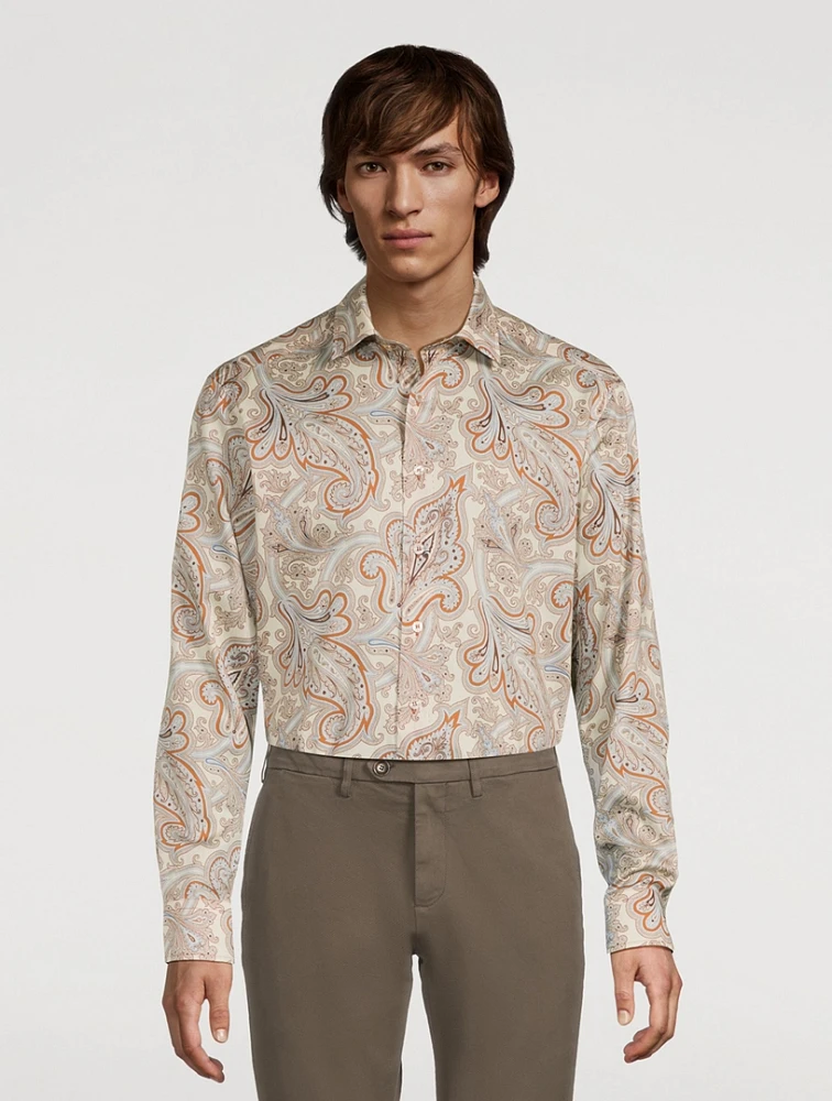Poplin Shirt Paisley Print