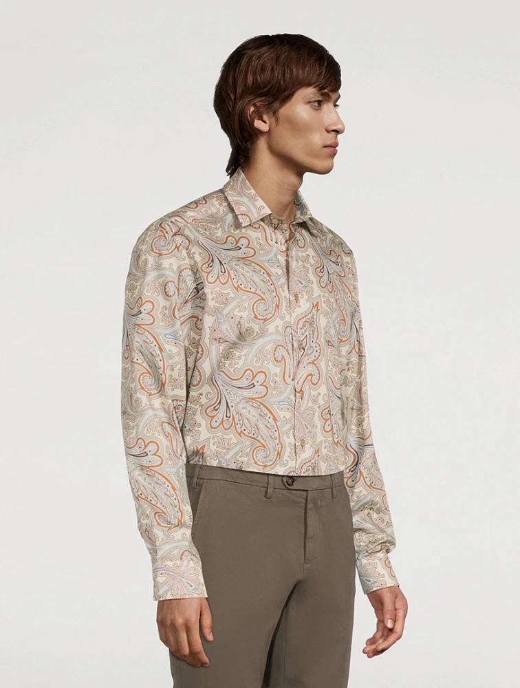 Poplin Shirt Paisley Print