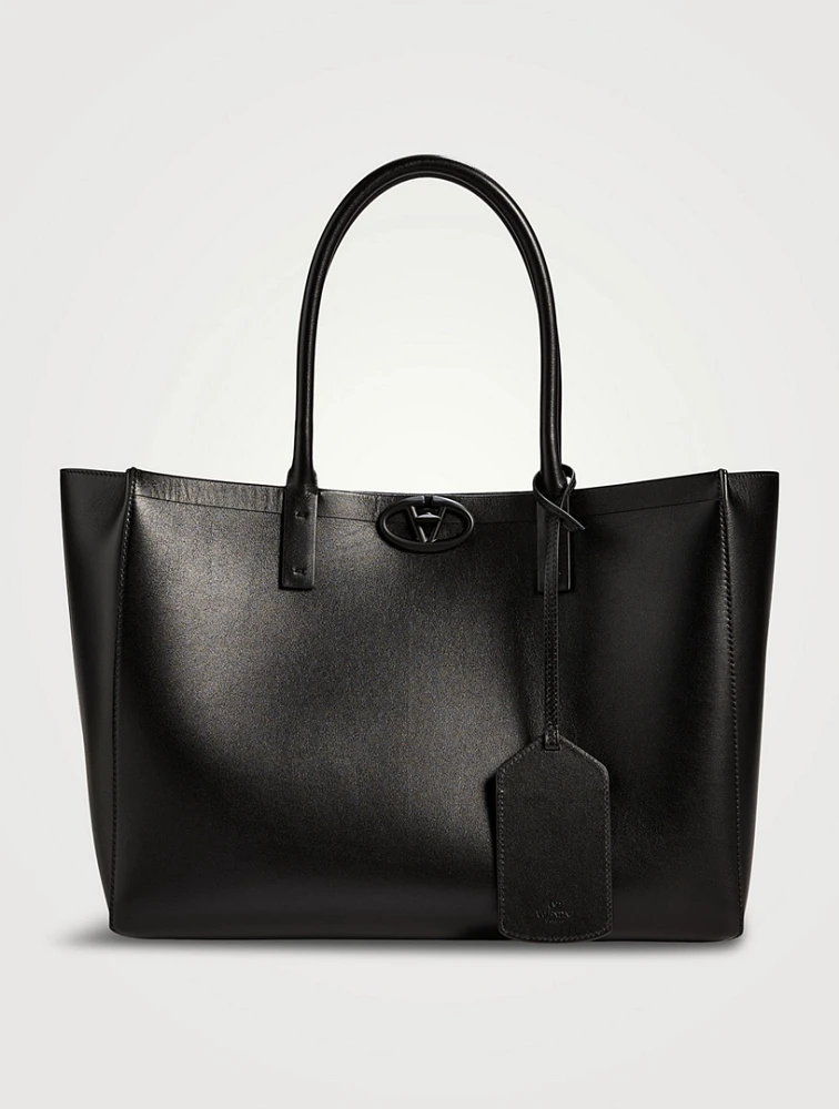 Medium VLogo Locker Leather Tote Bag