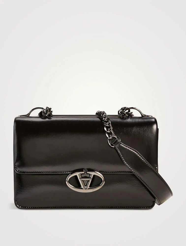 Small VLogo Locker Leather Shoulder Bag