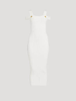 Off-The-Shoulder Knit Midi Dress