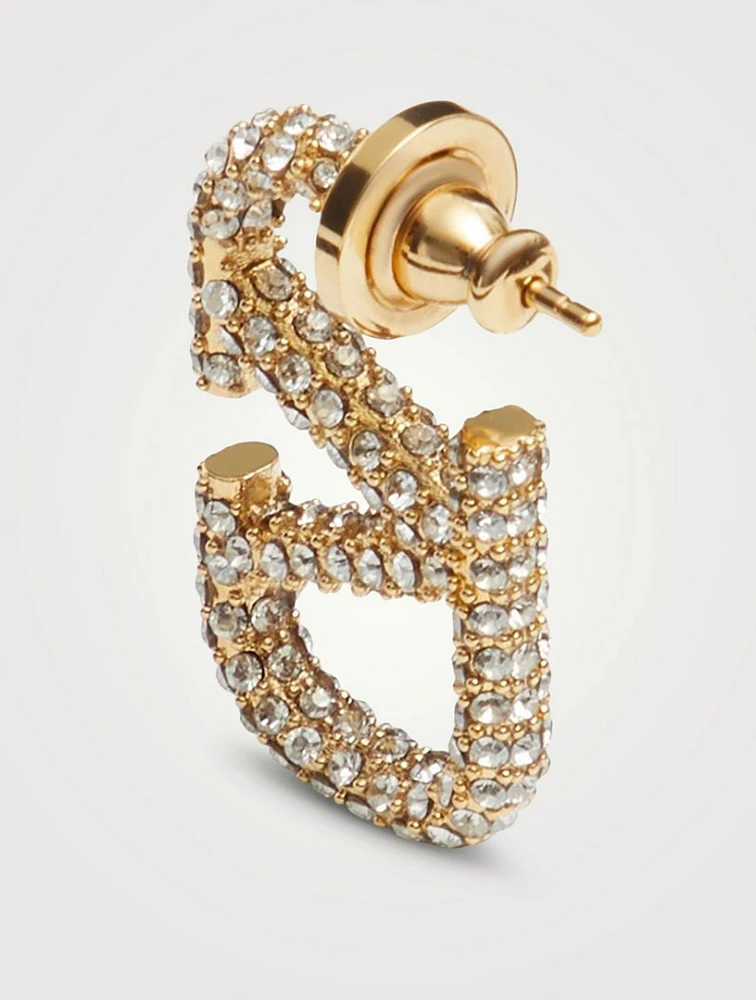 VLogo Pavé Crystal Earrings