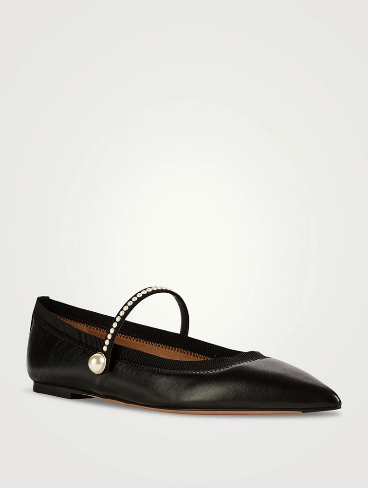 Romy Leather Mary Jane Ballet Flats