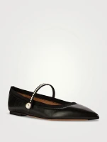 Romy Leather Mary Jane Ballet Flats