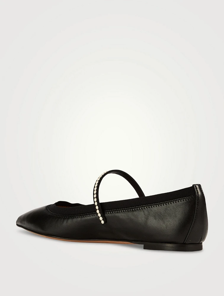 Romy Leather Mary Jane Ballet Flats